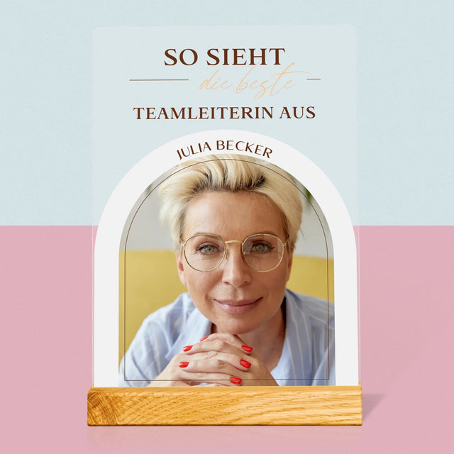 Foto Und Unterschrift: Bester Teamleiter - Druck Auf Acrylglas