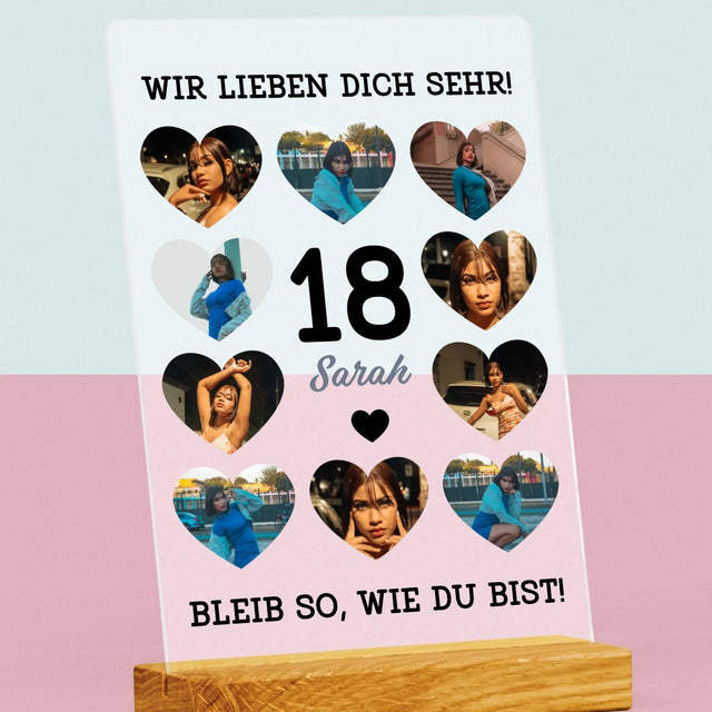 Fotocollage: 18 Herzen - Druck Auf Acrylglas