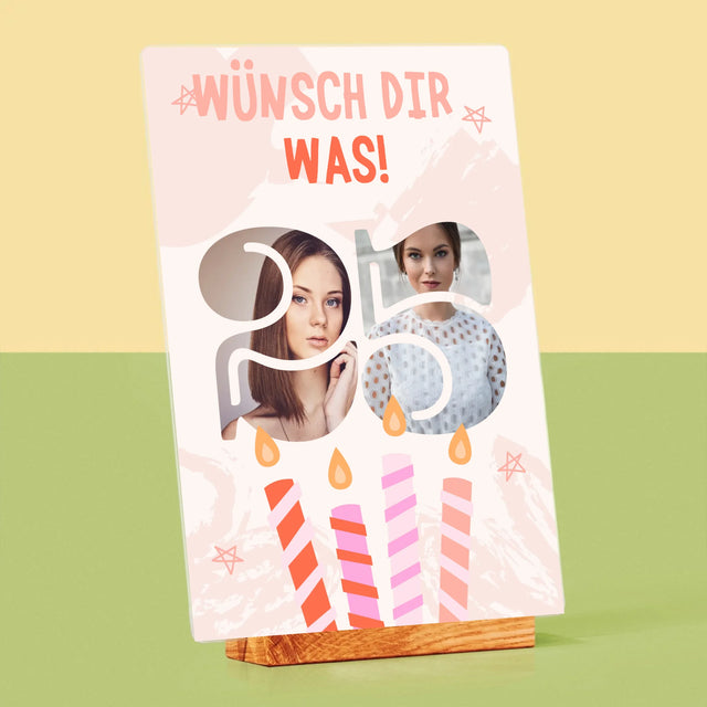 Buchstaben-Collage: Wünsch Dir Was - Druck Auf Acrylglas