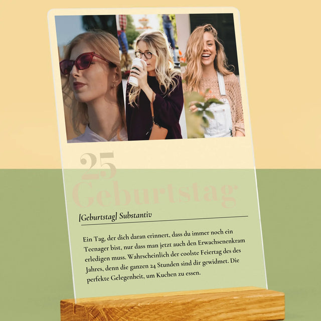 Fotocollage: 25. Geburtstag Definition - Druck Auf Acrylglas