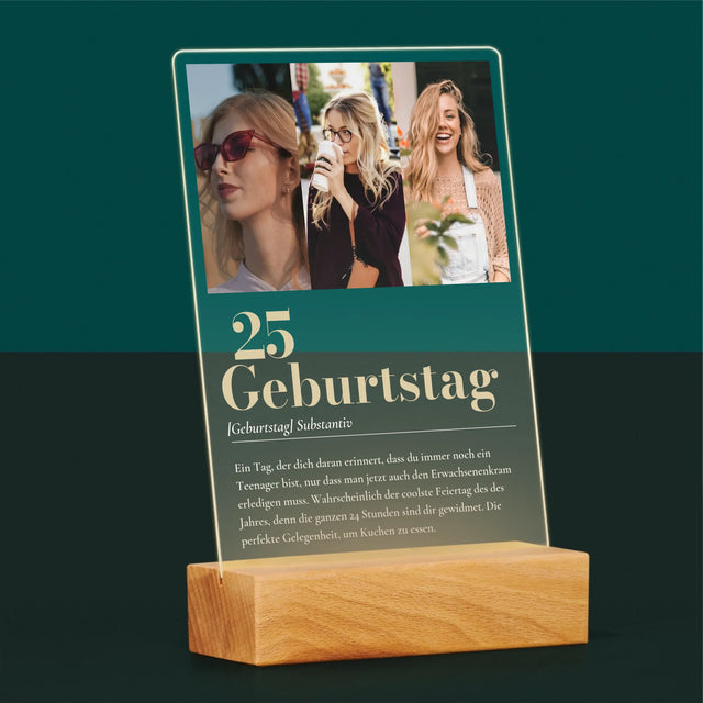 Fotocollage: 25. Geburtstag Definition - Druck Auf Acrylglas