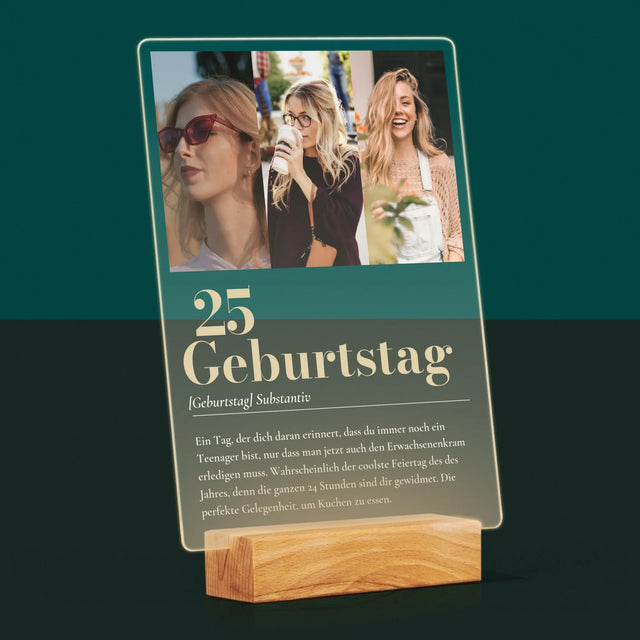 Fotocollage: 25. Geburtstag Definition - Druck Auf Acrylglas