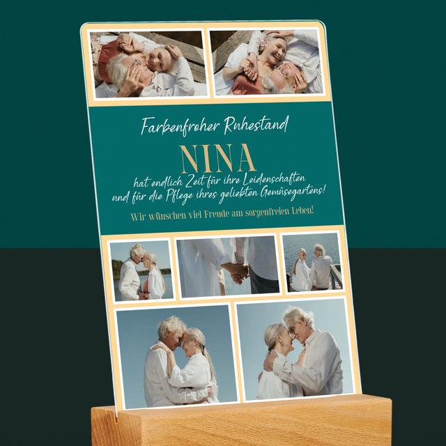 Fotocollage: Farbenfroher Ruhestand - Druck Auf Acrylglas