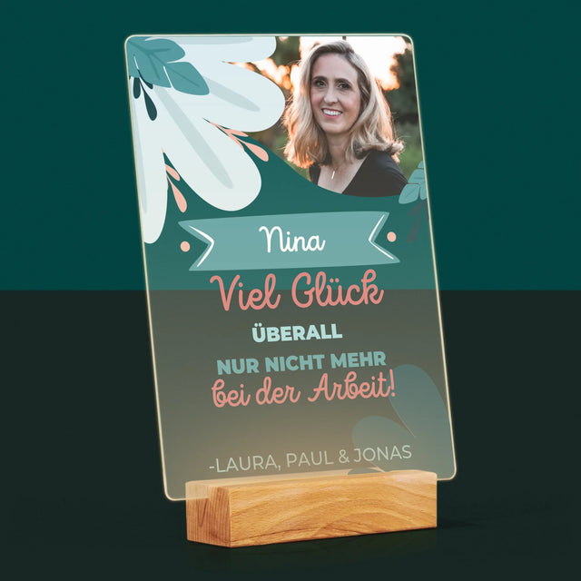 Foto Und Unterschrift: Viel Glück Bei Der Nicht-Arbeit - Druck Auf Acrylglas