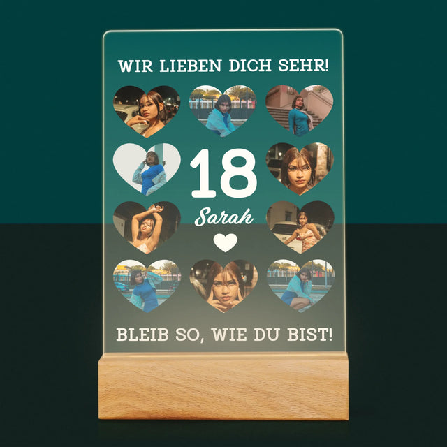 Fotocollage: 18 Herzen - Druck Auf Acrylglas