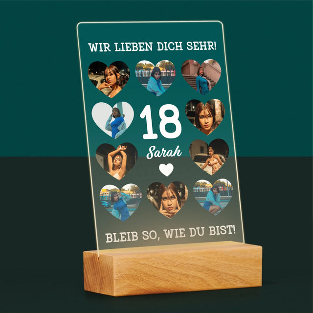 Fotocollage: 18 Herzen - Druck Auf Acrylglas