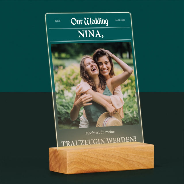 Foto Und Unterschrift: Our Wedding Trauzeugin - Druck Auf Acrylglas