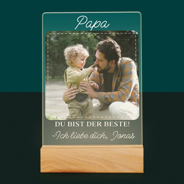 Foto Und Unterschrift: Der Beste Papa - Druck Auf Acrylglas