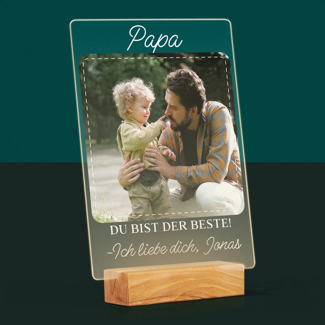 Foto Und Unterschrift: Der Beste Papa - Druck Auf Acrylglas