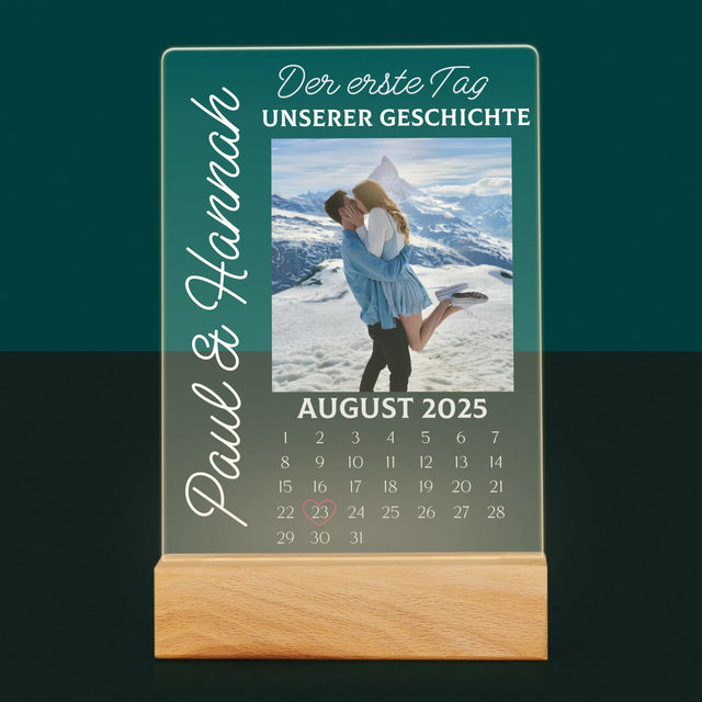 Foto Und Unterschrift: Der Erste Tag Unserer Geschichte - Druck Auf Acrylglas