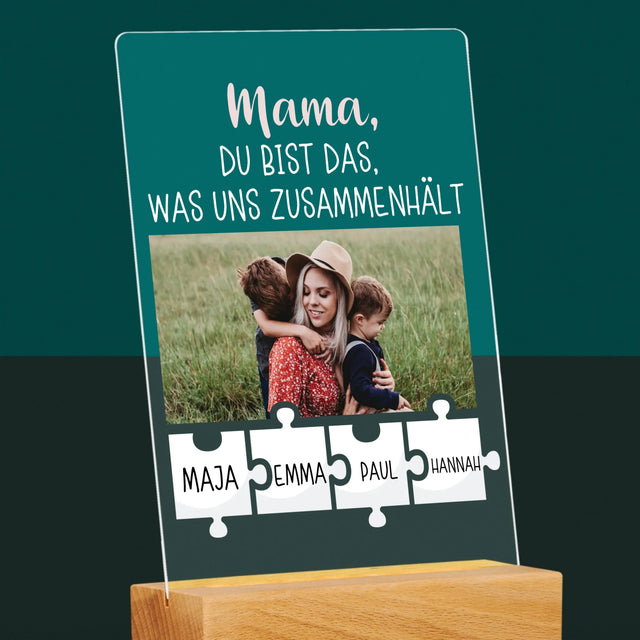 Foto Und Unterschrift: Mama, Du Bist Das, Was Uns Zusammenhält - Druck Auf Acrylglas