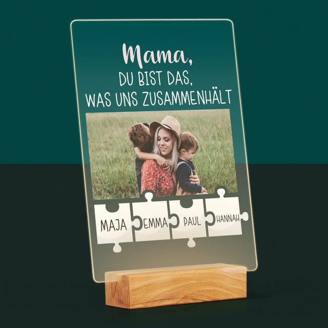 Foto Und Unterschrift: Mama, Du Bist Das, Was Uns Zusammenhält - Druck Auf Acrylglas