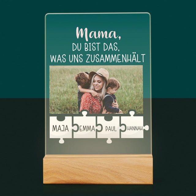 Foto Und Unterschrift: Mama, Du Bist Das, Was Uns Zusammenhält - Druck Auf Acrylglas