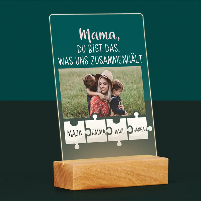 Foto Und Unterschrift: Mama, Du Bist Das, Was Uns Zusammenhält - Druck Auf Acrylglas