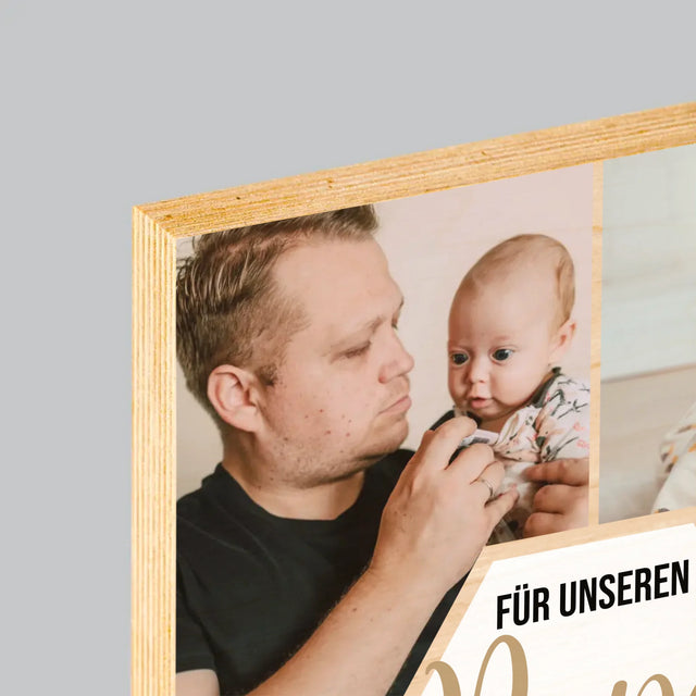 Fotocollage: Für Unseren Papa - Druck Auf Holz