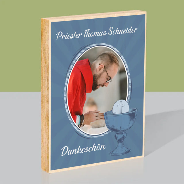 Name Und Unterschrift: Danksagung An Den Priester - Druck Auf Holz