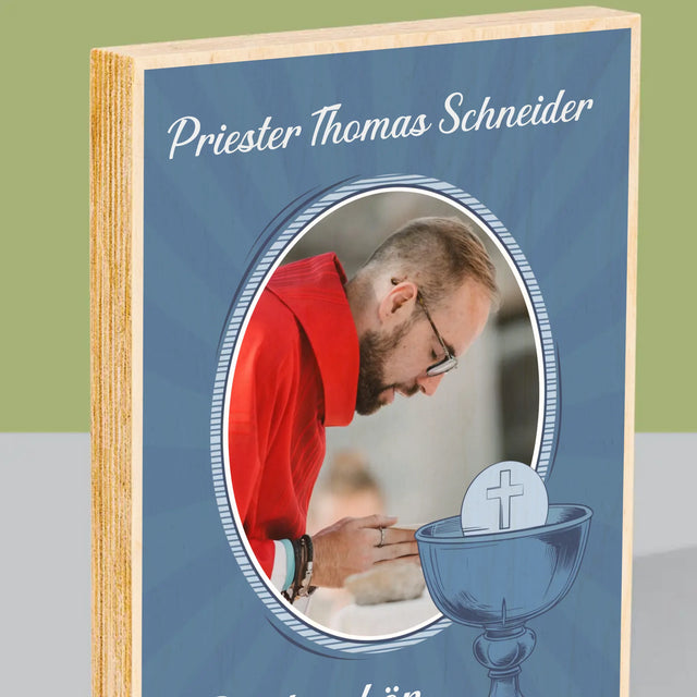 Name Und Unterschrift: Danksagung An Den Priester - Druck Auf Holz