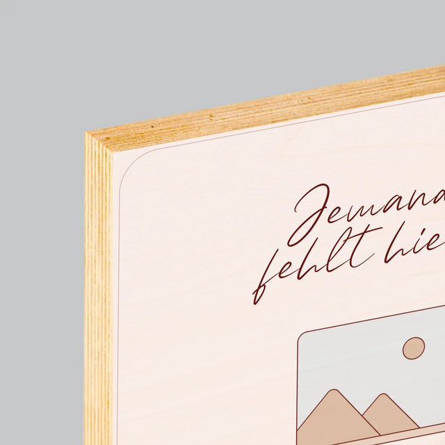 Name Und Unterschrift: Jemand Fehlt - Trauzeuge - Druck Auf Holz