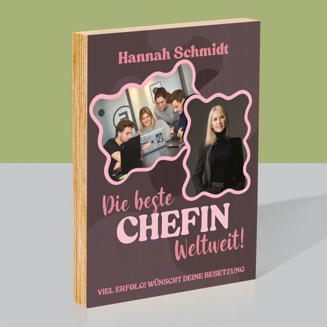 Fotocollage: Beste Chefin - Druck Auf Holz