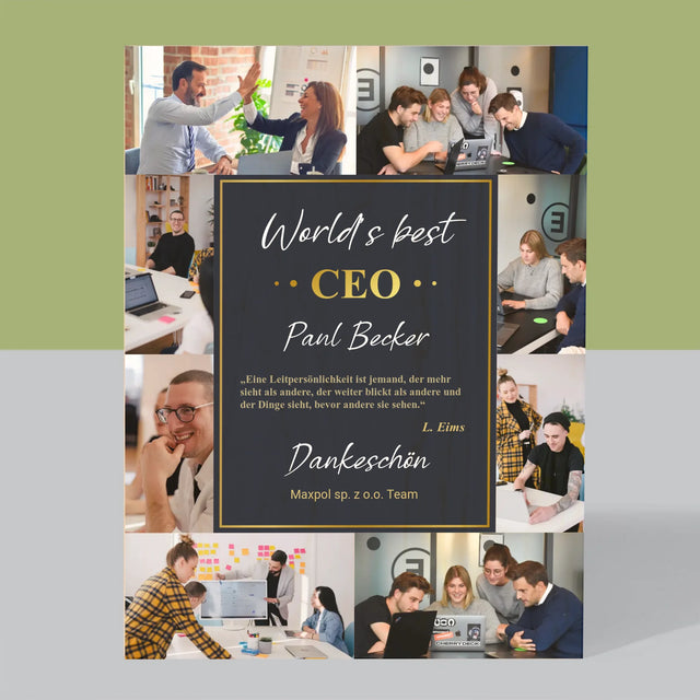 Fotocollage: Der Beste Ceo Der Welt - Druck Auf Holz