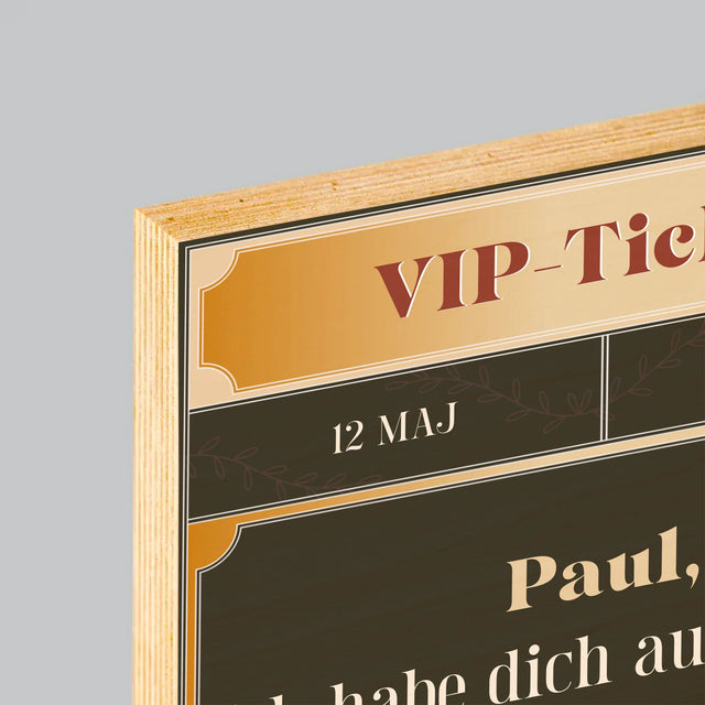 Name Und Unterschrift: Vip-Ticket- Trauzeuge - Druck Auf Holz