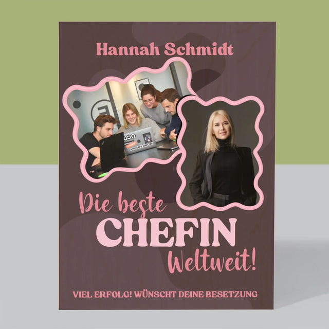Fotocollage: Beste Chefin - Druck Auf Holz