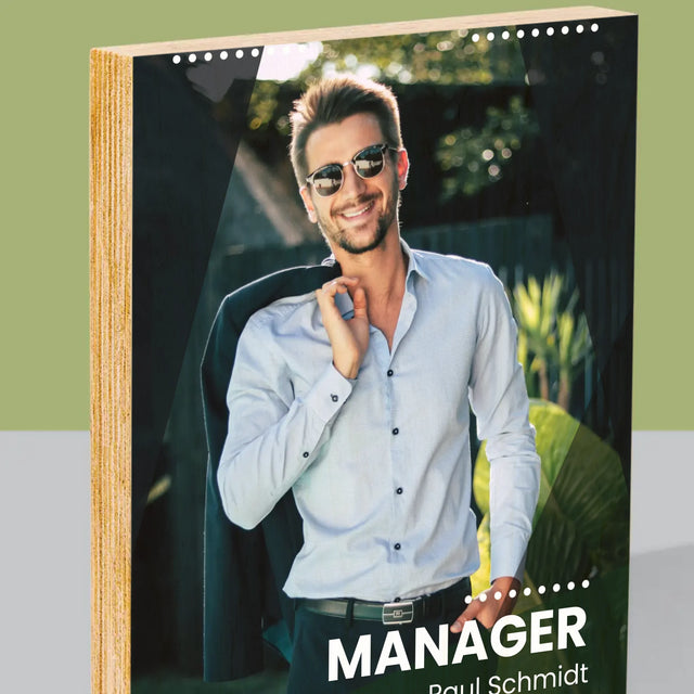 Foto Und Unterschrift: Geschäftsführer - Druck Auf Holz