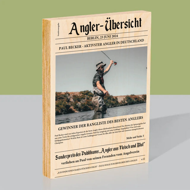 Foto Und Unterschrift: Angler- Übersicht - Druck Auf Holz