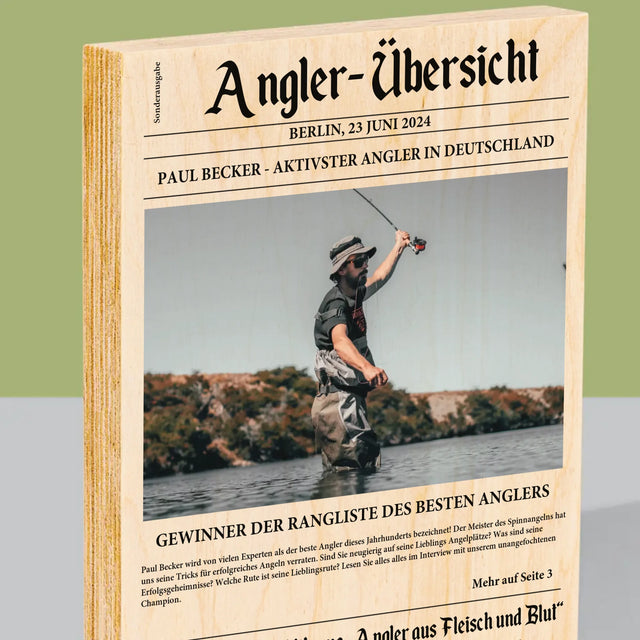 Foto Und Unterschrift: Angler- Übersicht - Druck Auf Holz