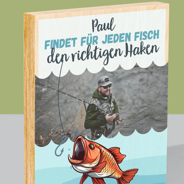Foto Und Unterschrift: Den Haken Finden - Druck Auf Holz