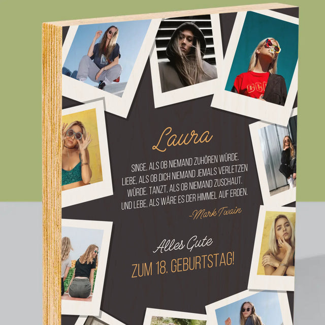 Fotocollage: Geburtstagswünsche - Druck Auf Holz
