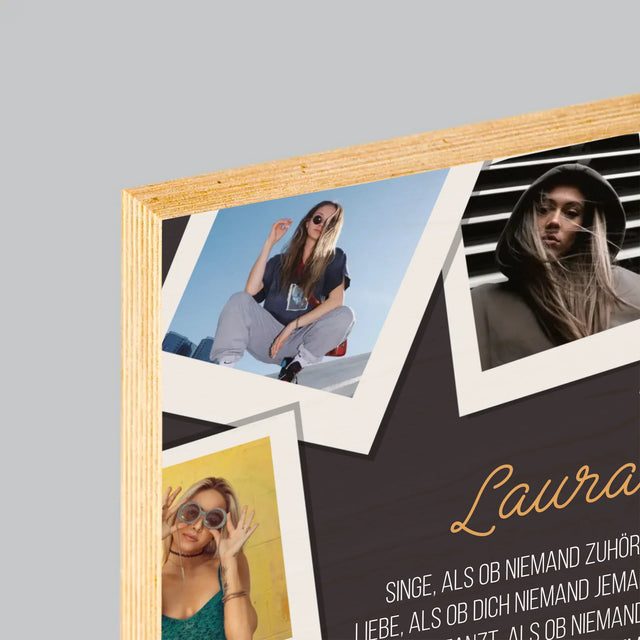 Fotocollage: Geburtstagswünsche - Druck Auf Holz