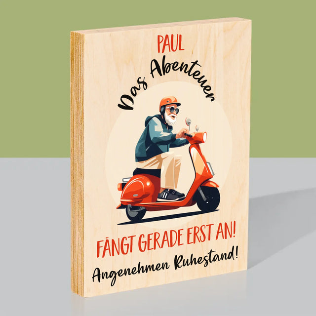 Name Und Unterschrift: Das Abenteuer Fängt Gerade Erst An - Druck Auf Holz