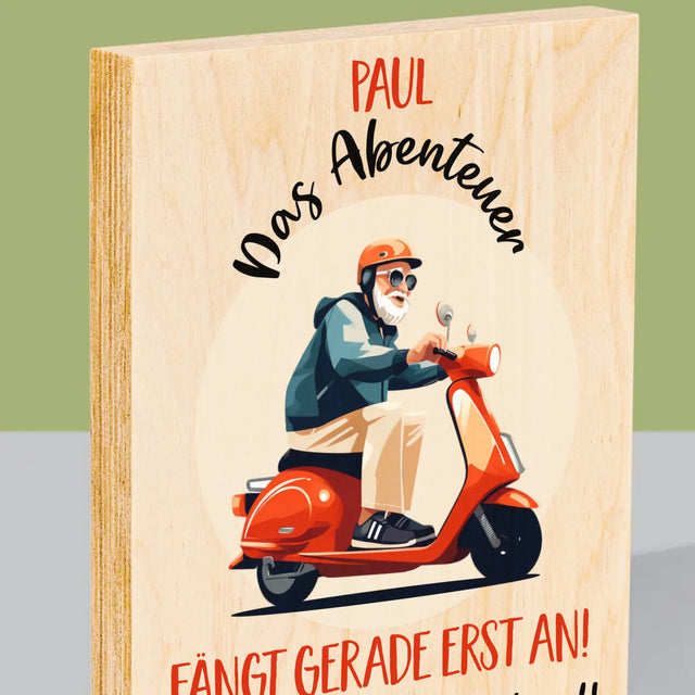 Name Und Unterschrift: Das Abenteuer Fängt Gerade Erst An - Druck Auf Holz