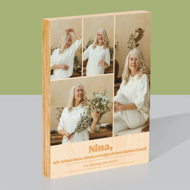 Fotocollage: Erfolgreicher Ruhestand - Druck Auf Holz