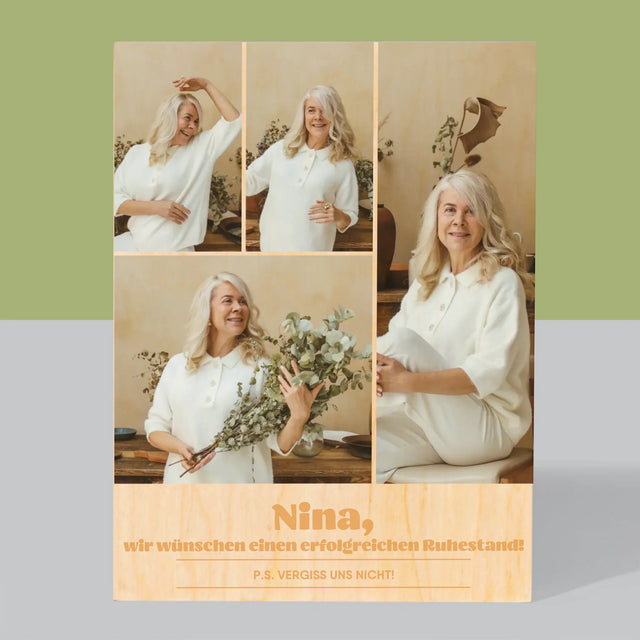 Fotocollage: Erfolgreicher Ruhestand - Druck Auf Holz