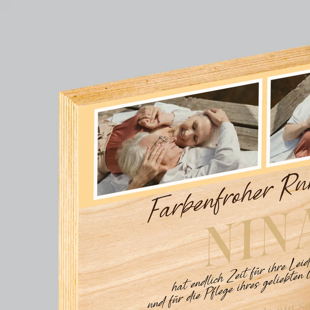 Fotocollage: Farbenfroher Ruhestand - Druck Auf Holz