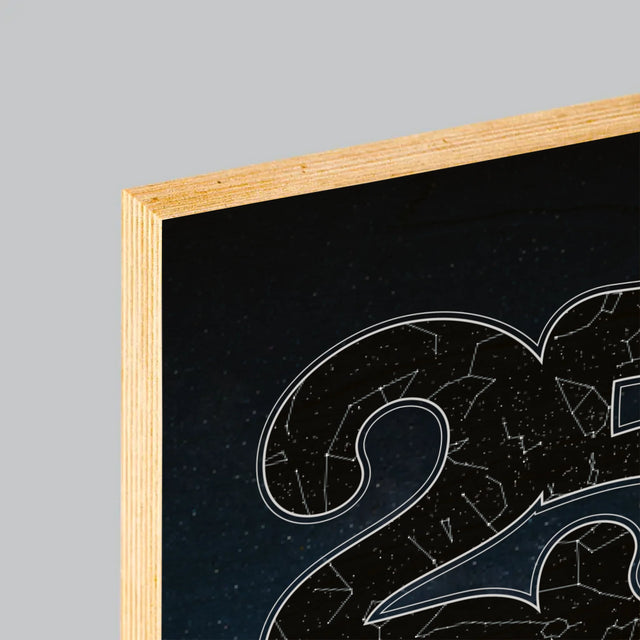 Sternkarte: Sterne-Zu Seinem 25. Geburtstag - Druck Auf Holz