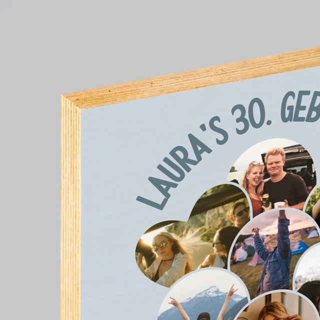 Form-Collage: Dreißig-Luftballons - Druck Auf Holz