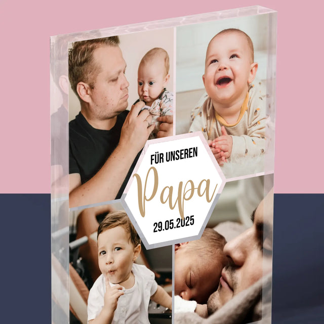 Fotocollage: Für Unseren Papa - Acrylblock