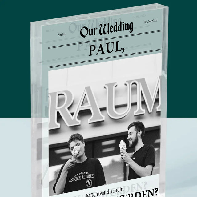 Foto Und Unterschrift: Our Wedding Trauzeuge - Acrylblock