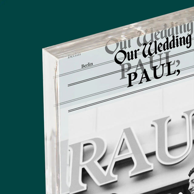 Foto Und Unterschrift: Our Wedding Trauzeuge - Acrylblock