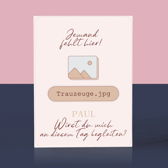 Name Und Unterschrift: Jemand Fehlt - Trauzeuge - Acrylblock