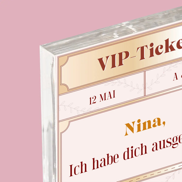 Name Und Unterschrift: Vip-Ticket- Trauzeugin - Acrylblock