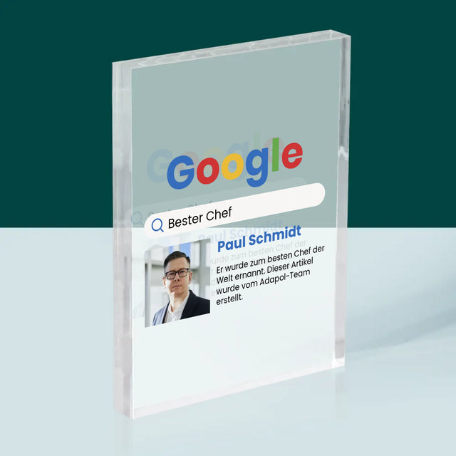 Foto Und Unterschrift: Bester Chef Google Ergebnis - Acrylblock