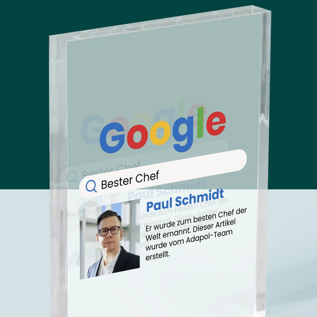 Foto Und Unterschrift: Bester Chef Google Ergebnis - Acrylblock