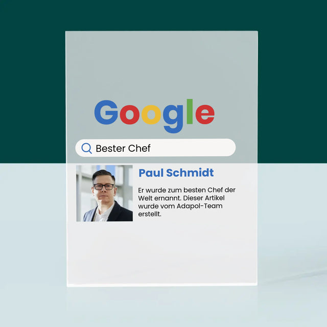 Foto Und Unterschrift: Bester Chef Google Ergebnis - Acrylblock