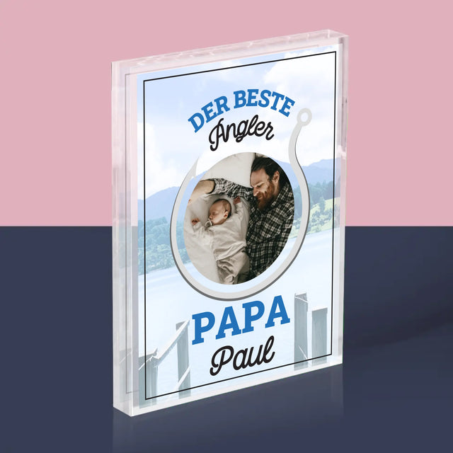 Foto Und Unterschrift: Bester Angel-Vater - Acrylblock