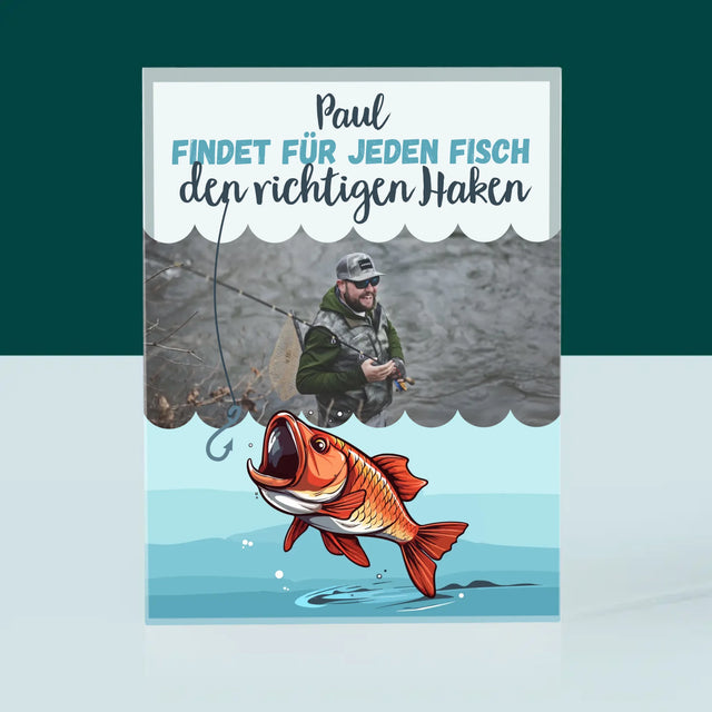 Foto Und Unterschrift: Den Haken Finden - Acrylblock