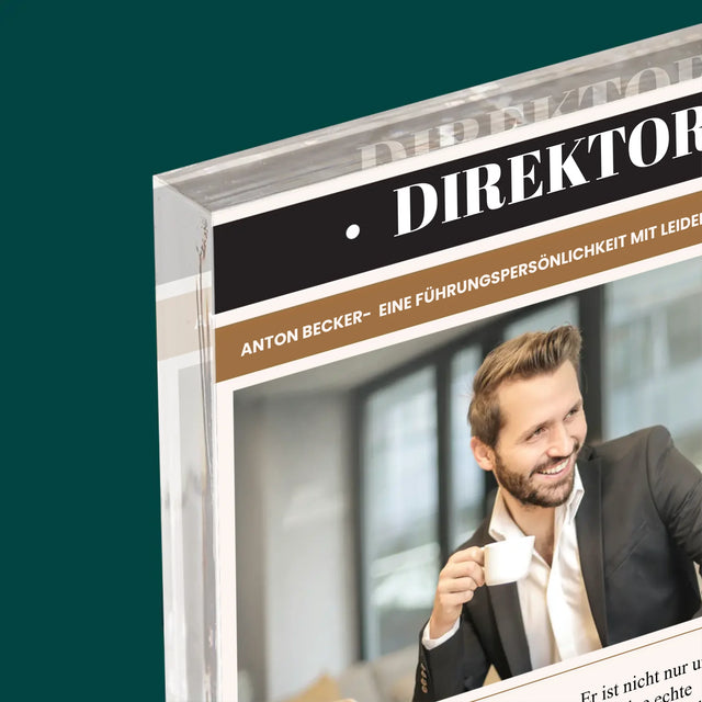 Magazin-Cover: Direktor - Acrylblock